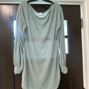 ASOS Light Blue Ribbed Mini Dress